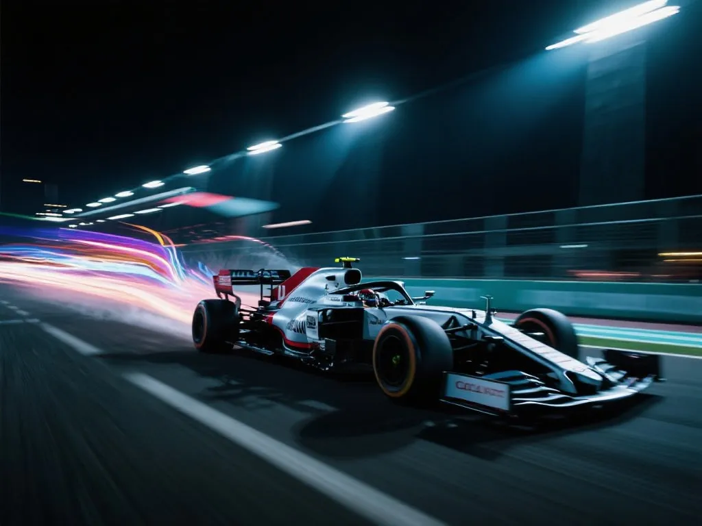 F1赛车夜色疾驰